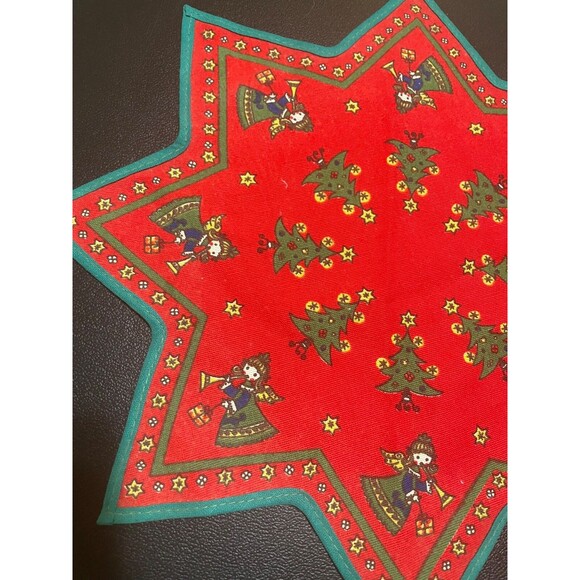 Vintage Folk Art Star Doily Candle Mat KOLF Austria Christmas Angels Trees - Picture 2 of 6